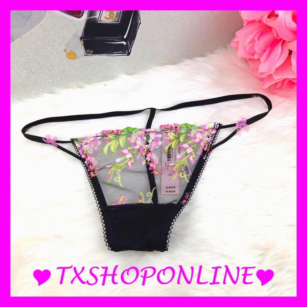 💗👙Victoria's Secret Dark Twilight Blue Ziggy Embellished G-String Thong👙💗 - Picture 4 of 8